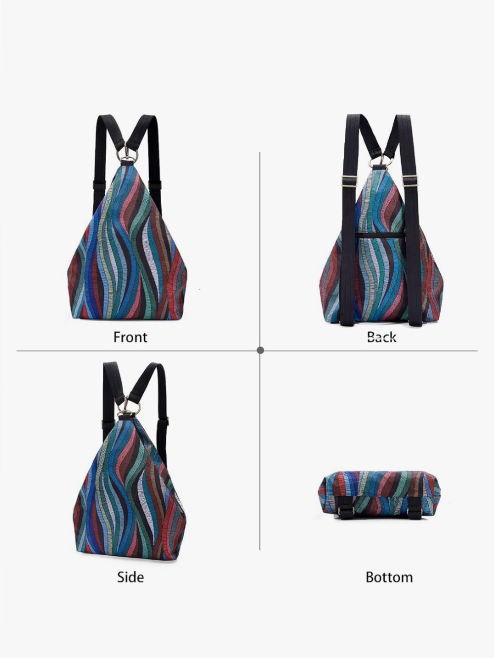 Black Butterfly premium sling backpack in multi